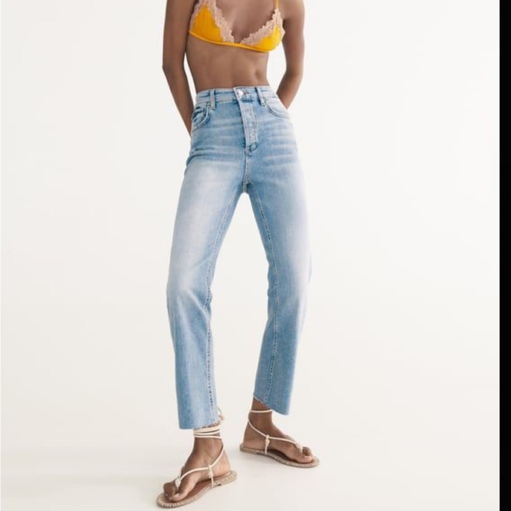 zara dreed cropped flare jeans